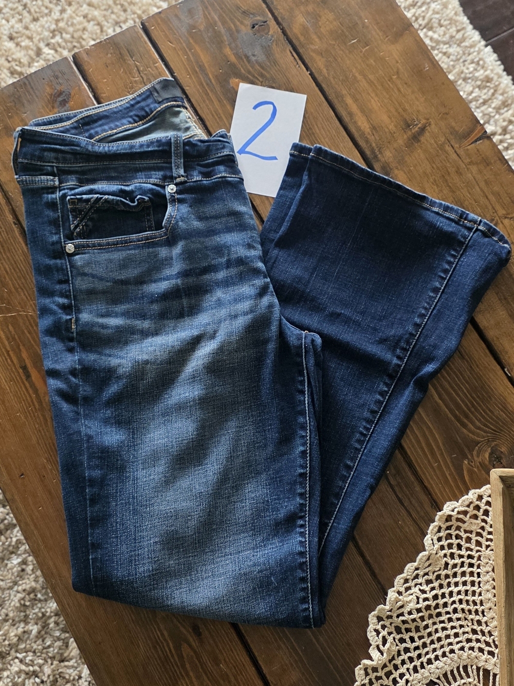 Women’s Buckle Black Dark Blue Bootcut Jeans - Classic Denim